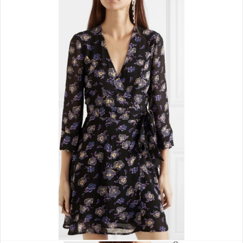 Ganni Georgette Wrap Dress New With Tagd